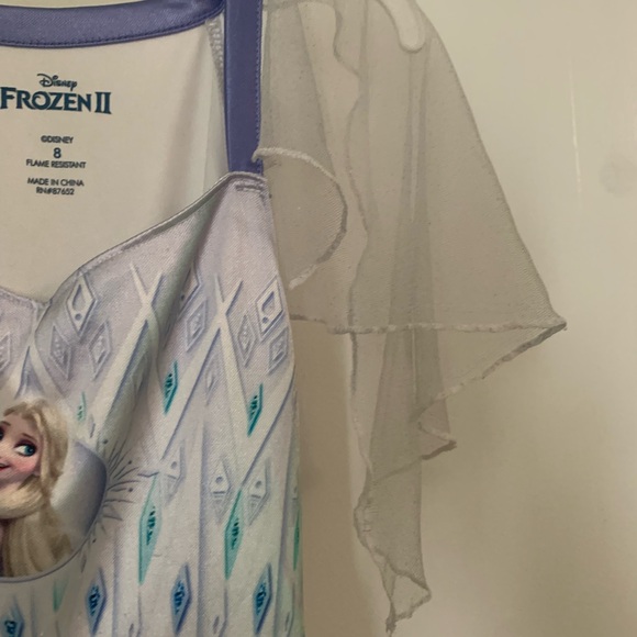 Disney Frozen Kids Elsa Nightgown- White and Blue - Picture 3 of 6